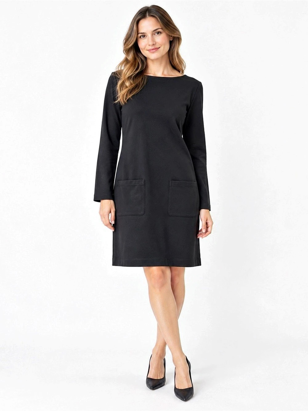 Kate Spade Brooke Street  Black Long Sleeve  Dress Size Small knee Length